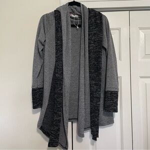 H2H Women's Black Gray Two Tone Open Front Cardigan Size Small, NWOT
